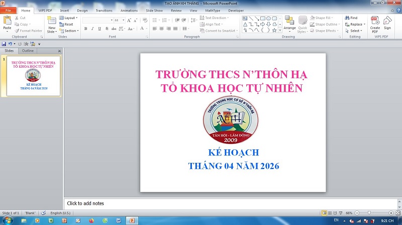 KẾ HOẠCH THÁNG 04 NĂM 2026 TỔ KHOA HỌC TỰ NHIÊN