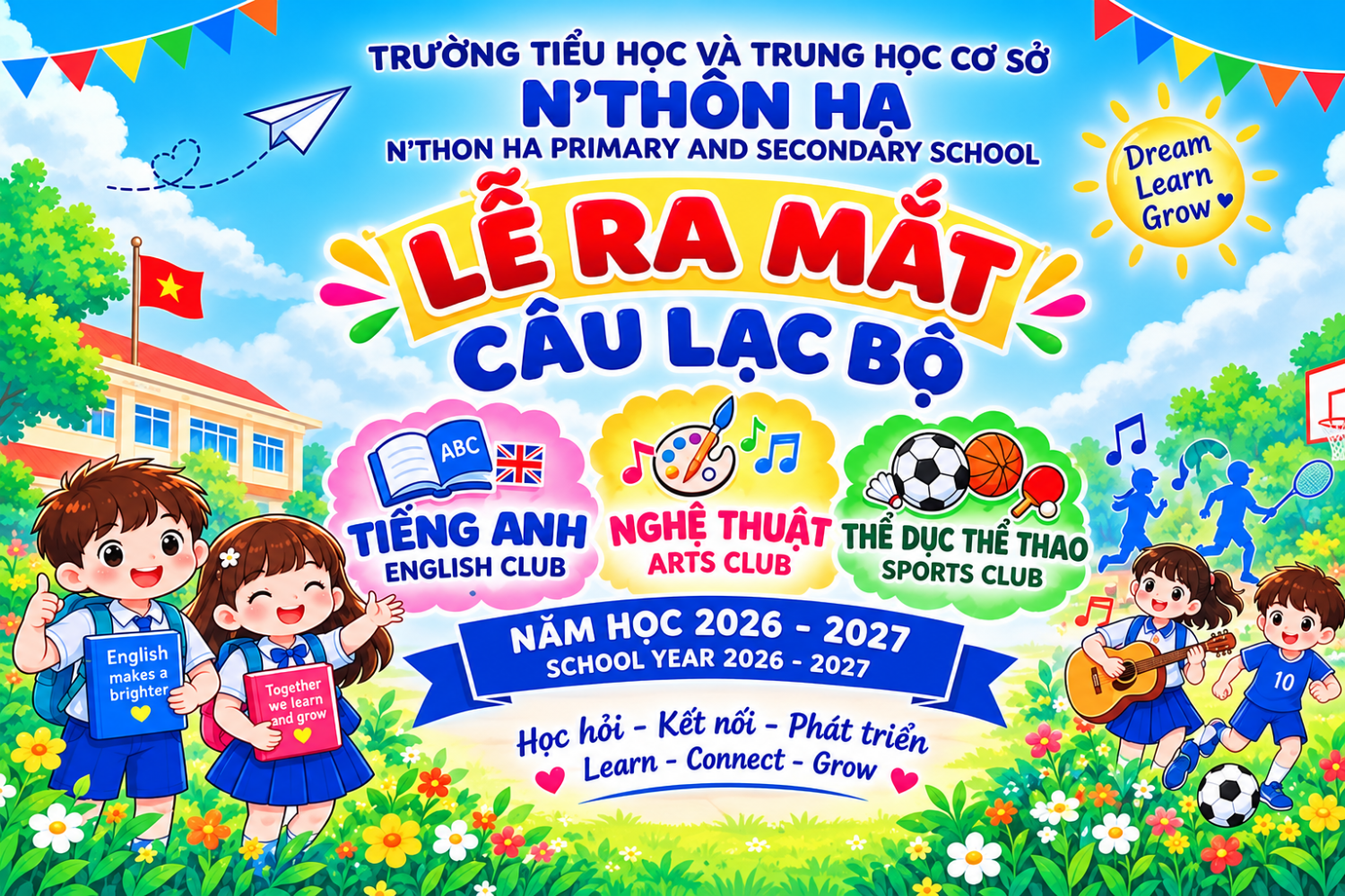 TRƯỜNG TH-THCS N’THÔN HẠ RA MẮT BA CÂU LẠC BỘ: LAN TỎA ĐAM MÊ, KẾT NỐI TRI THỨC, PHÁT TRIỂN TOÀN DIỆN HỌC SINH